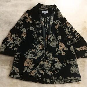 DR2 Black and Cream Floral Suit Jacket